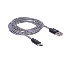 Solight USB-C kábel, USB 2.0 A konektor - USB-C 3.1 konektor, blister, 2m