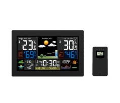Solight TE81XL meteostanica, XL farebný LCD, teplota, vlhkosť, tlak, RCC, čierna
