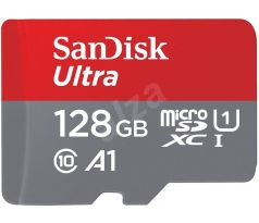 SDSQUAB-128G-GN6MA, SanDisk Ultra microSDXC 128 GB + SD Adapter 140 MB/s A1