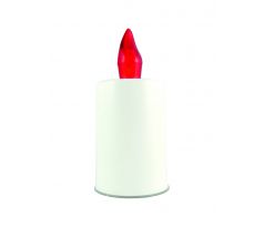Hrobová sviečka LED BC172 biela sv, červený plamienok